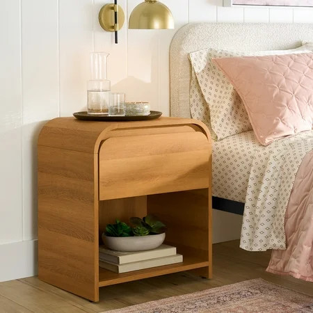 Better Homes & Gardens Juliet Nightstand with USB, Light Honey Finish | Walmart (US)