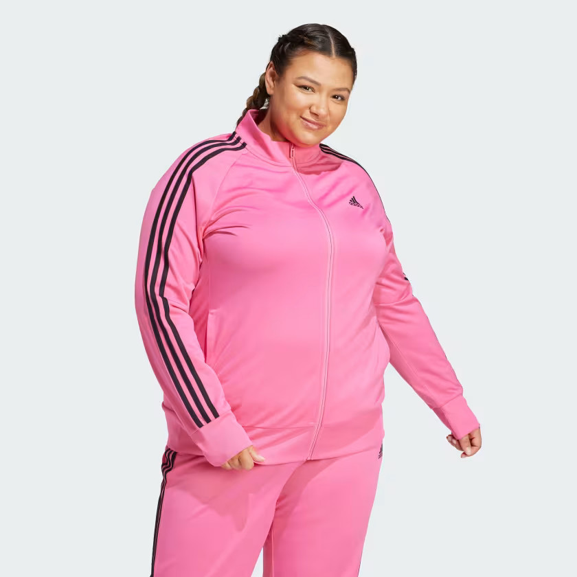 Essentials Warm-Up Tricot Slim 3-Stripes Track Jacket (Plus Size) | adidas (US)