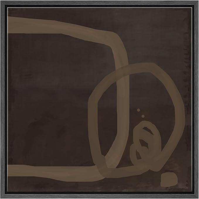 SIGNWIN Framed Canvas Print Wall Art Geometric Brown Tan Square Circle Abstract Print Set Grunge ... | Amazon (US)