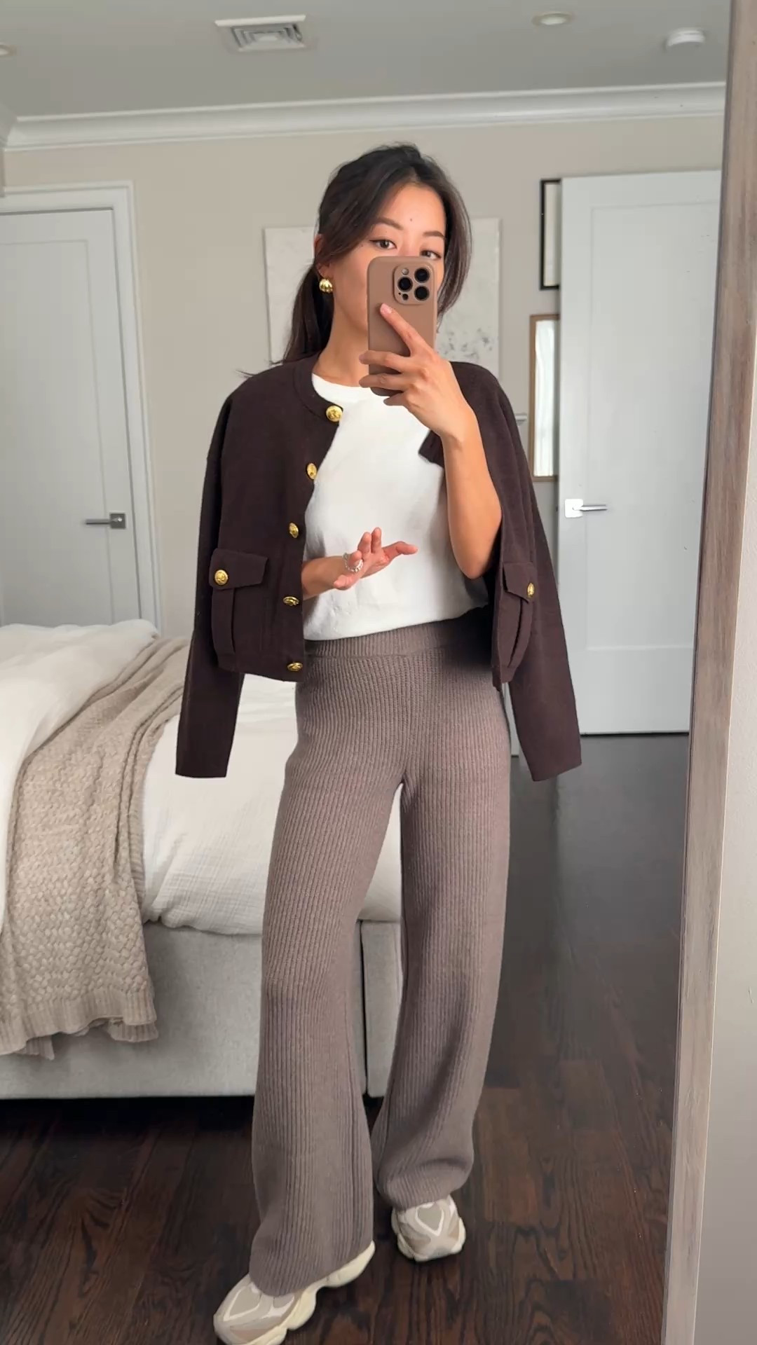 Sweater jacket just restocked and on sale!

• Gap cardigan sweater xs petite boxier relaxed cut, nice quality 

• Gap rib sweater knit pants xs petite loose at my waist but tts for the brand

• Everlane box cut tee xs (size up)

• New Balance 9060s in 'mushroom shipyard' color - I went with big kids size 4 which fits like a womens 6

Travel outfit, casual style, cozy fall lounge sets

#LTKFindsUnder50 #LTKTravel #LTKPetite