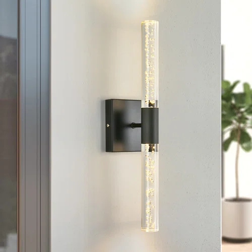 Bellamay Black Crystal LED Warm light Wallchiere | Wayfair North America