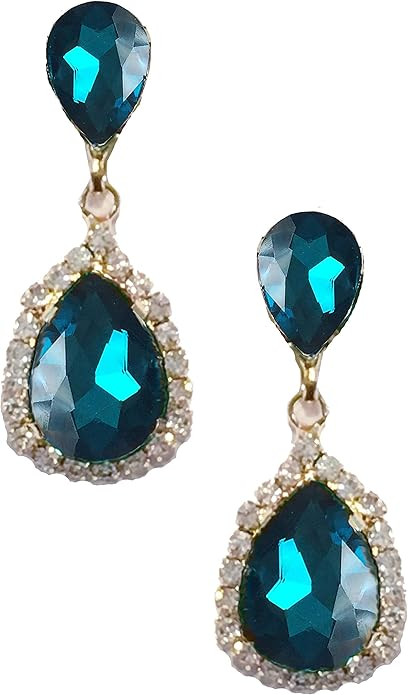 Gold Tone Antique Vintage Retro Deco Gatsby Flapper Style Peacock Aqua Blue Zircon Rhinestone Pea... | Amazon (US)