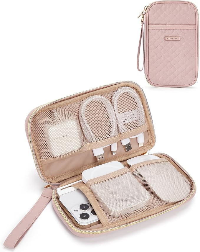 BAGSMART Electronic Organizer Bag, Travel Cable Organizer Case, Pouch Carry Case Portable Cord St... | Amazon (US)