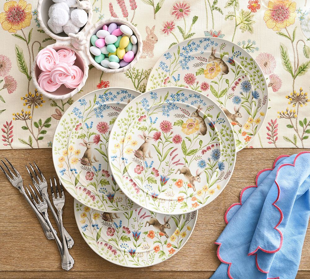 Spring Garden Stoneware Salad Plates - Set of 4 | Pottery Barn (US)