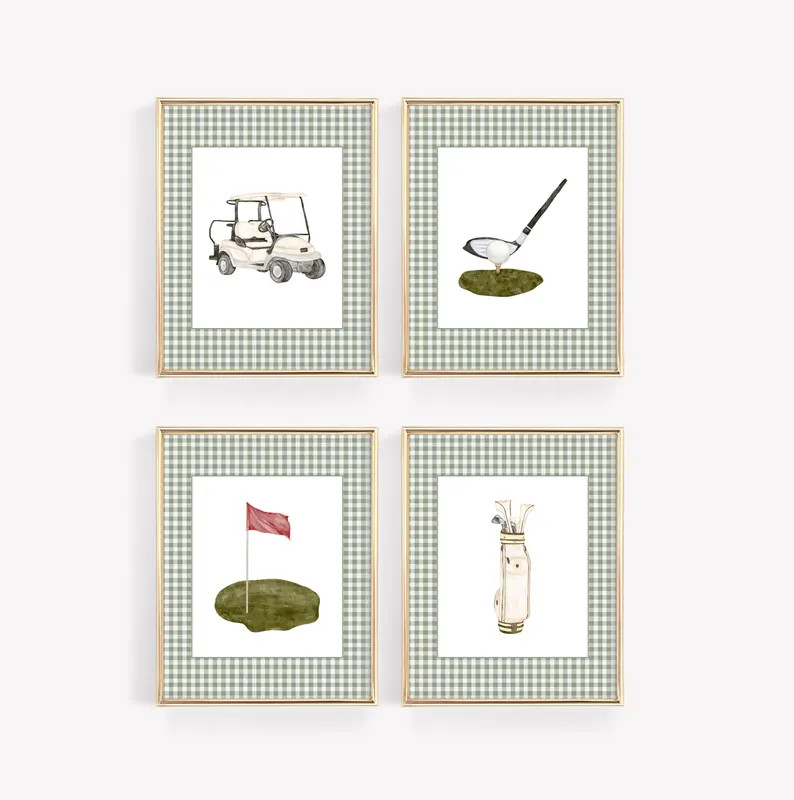 Golf Nursery Wall Art, Boys Room Wall Prints, Golf Themed Nursery, Baby Boy Nursery Decor, Waterc... | Etsy (US)