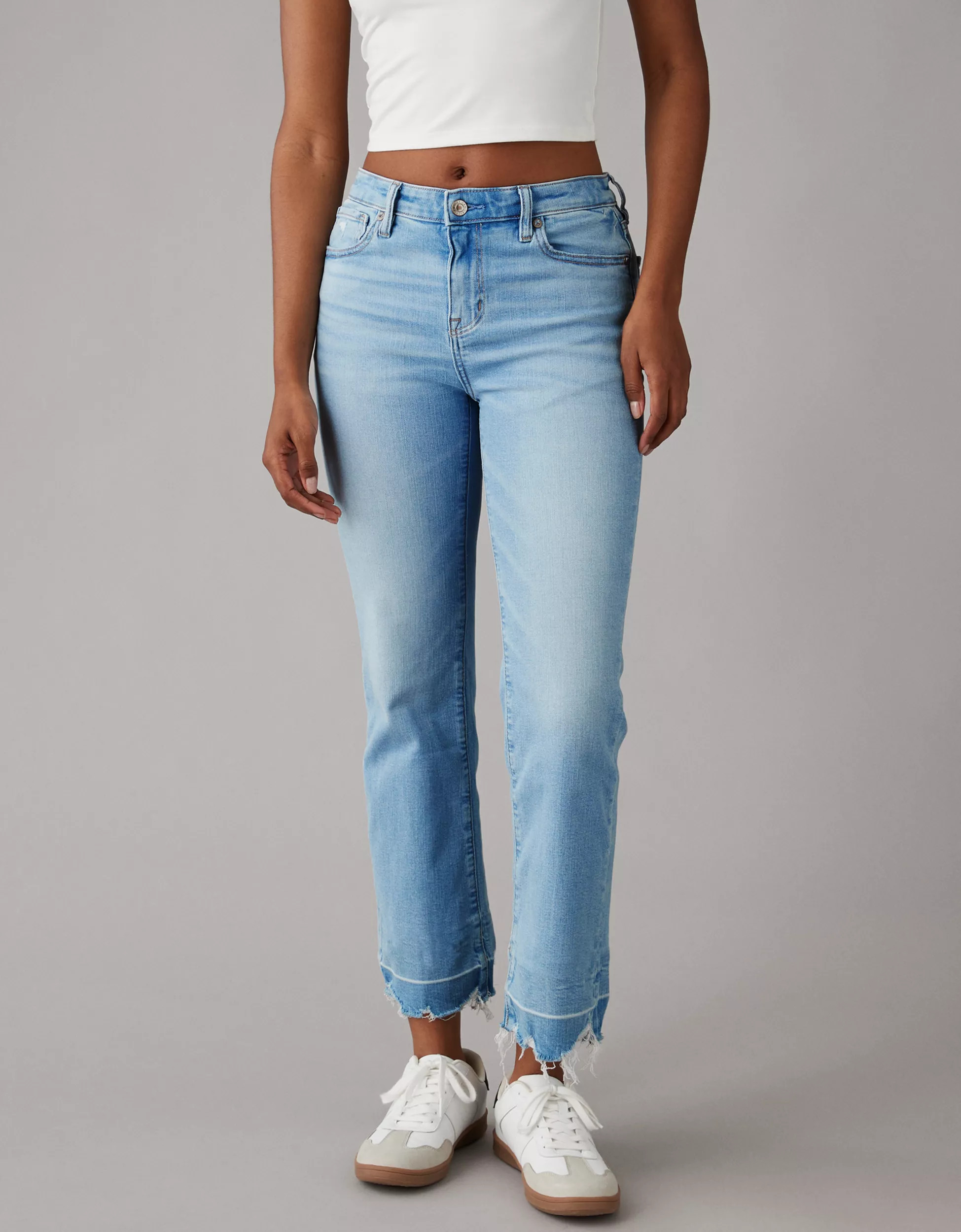 AE Stretch High-Waisted Kick Bootcut Crop Jean | American Eagle Outfitters (US & CA)