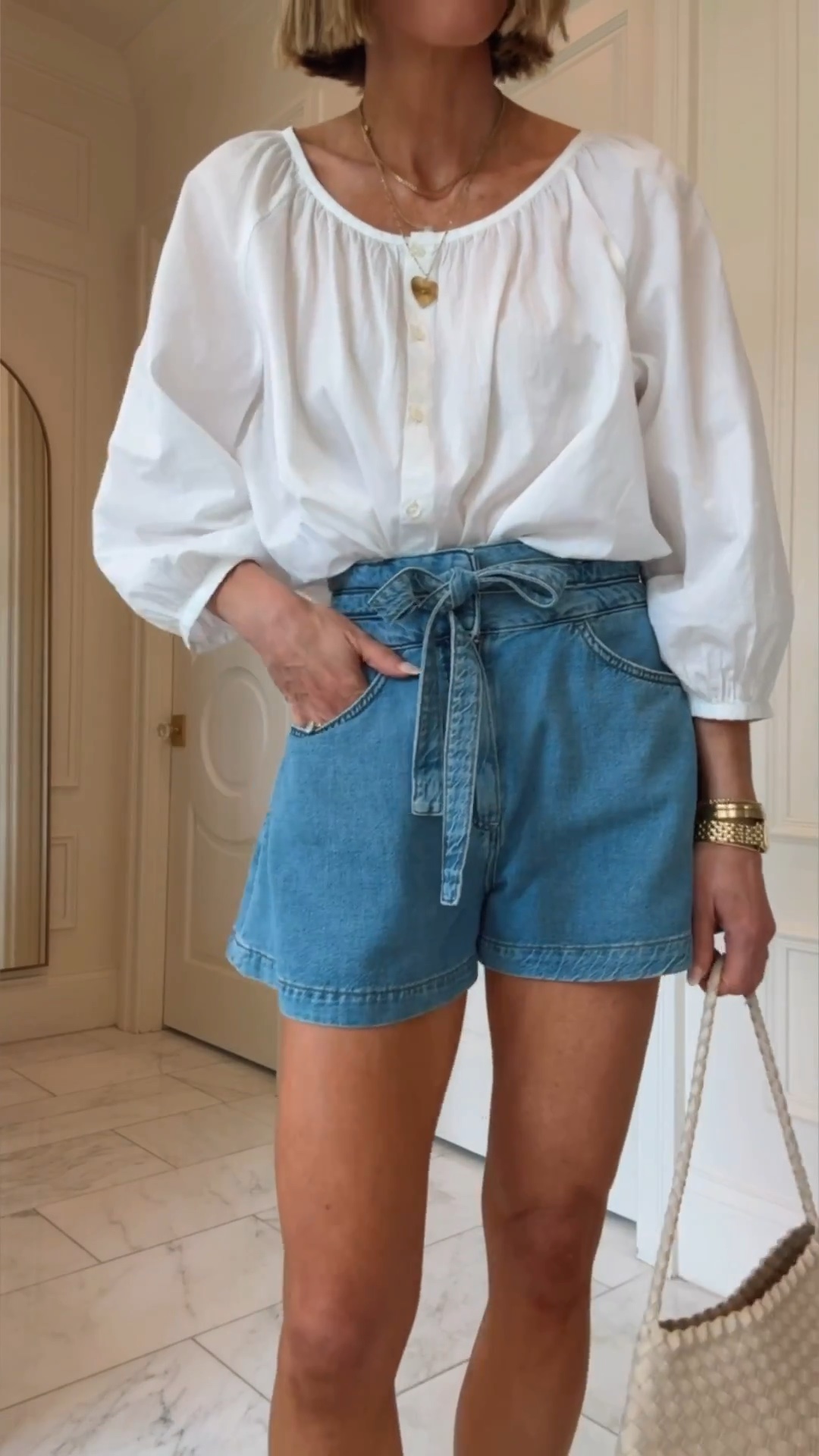 Two denim finds you'll wear on repeat this summer ☀️ One pair of jeans that truly fits everyone + the cutest comfy paperbag shorts. @Paige #ad

#LTKsummer #LTKjeans