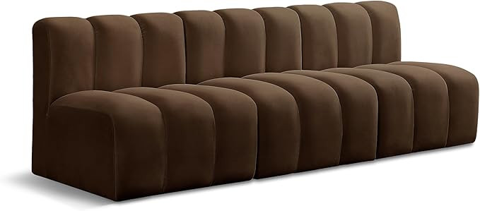 Meridian Furniture 103Brown-S3F Arc Collection Modern | Contemporary Modular Sofa with Soft Brown... | Amazon (US)