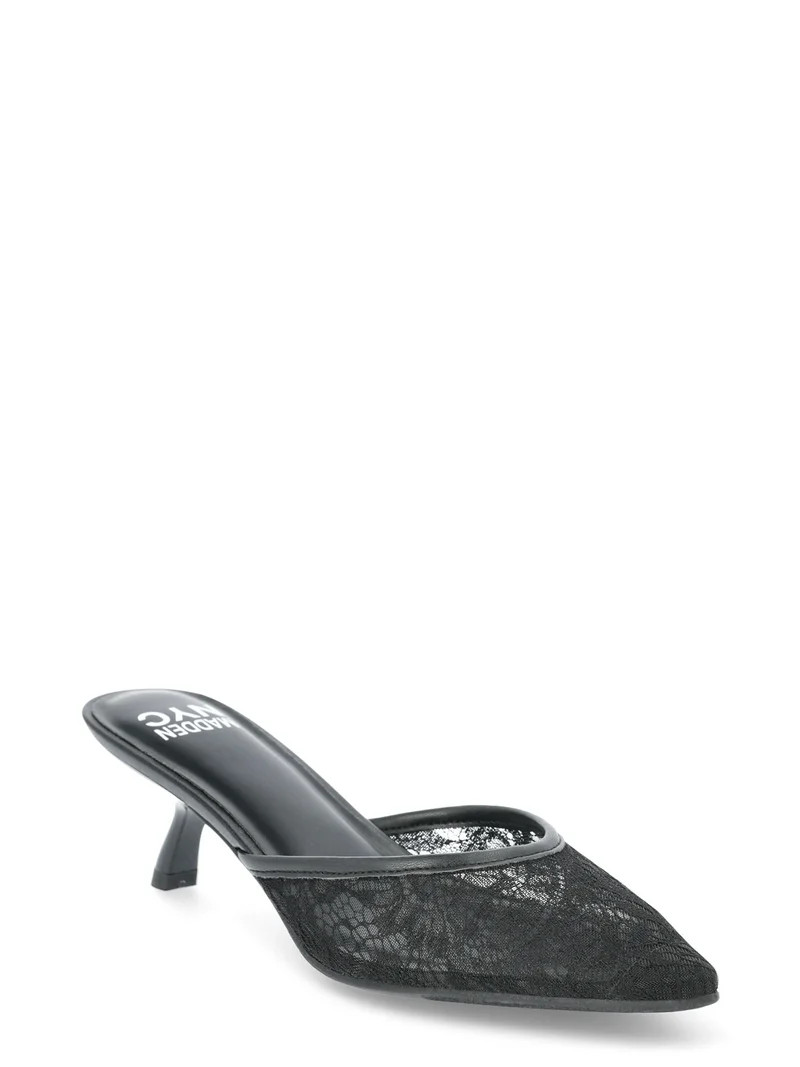Madden NYC Women’s Kitten Heeled Slide On Mules | Walmart (US)