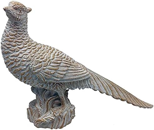Resin Pheasant Figurine Home Décor - 13" Big Bird Statue Animal Sculptures Figures Bronze Mid-Centur | Amazon (US)