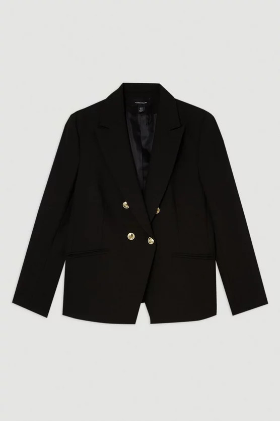 Plus Size Tailored Button Military Blazer | Karen Millen US