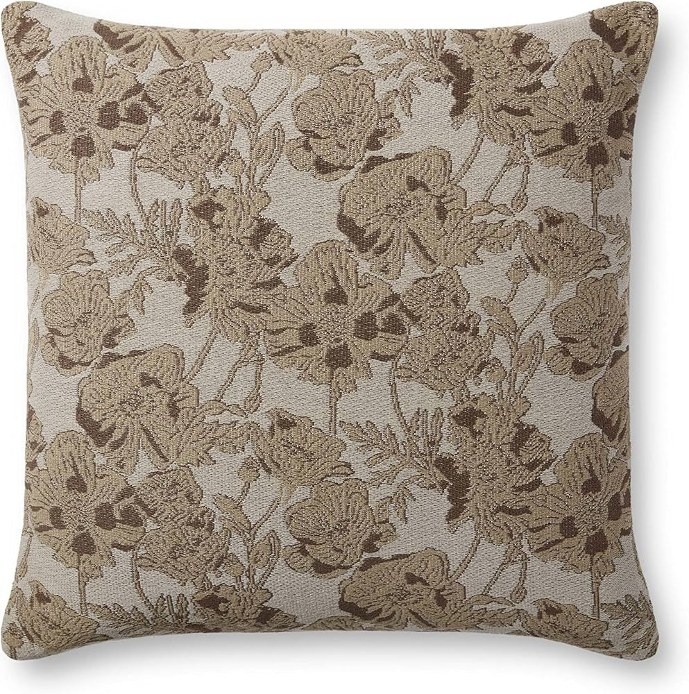 Chris Loves Julia x Loloi Matilda Collection PCJ0008 Beige / Mocha 18'' x 18'' Pillow | Amazon (US)