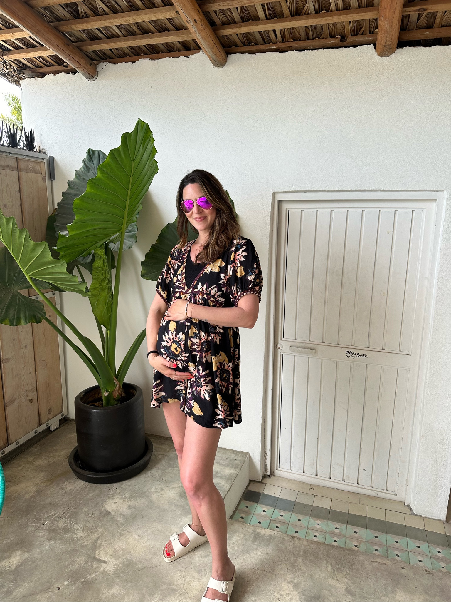 Rented free people romper from Nuuly. Birks are waterproof and perfect for summer. 🌸

Bump friendly, bump style 

#LTKbump