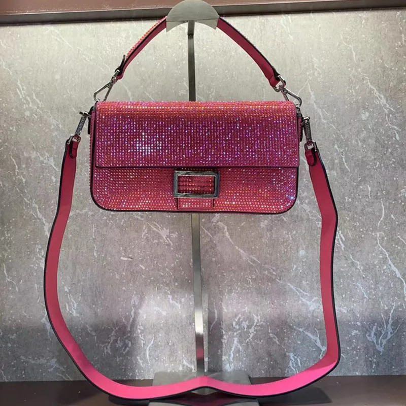 Sequins Crossbody Handbag Women Diamond Baguette Bags Flap Handbags Gradient Pattern Zipper Pocke... | DHGate