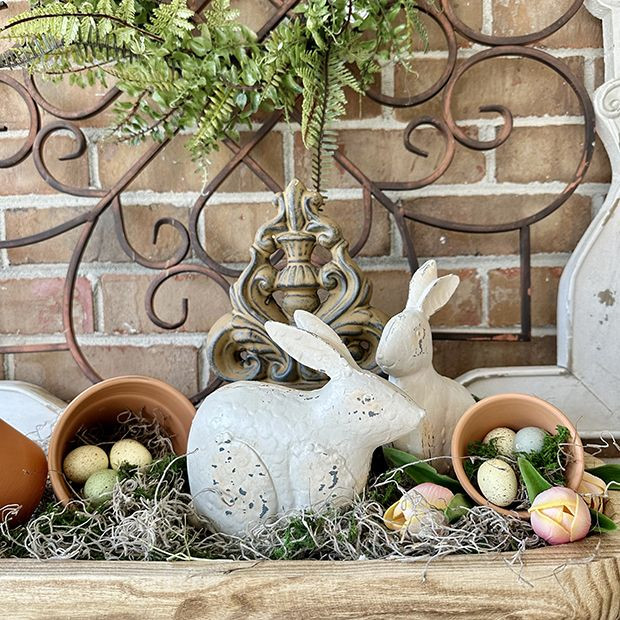 Rustic Rabbits Set of 2 | Antique Farm House