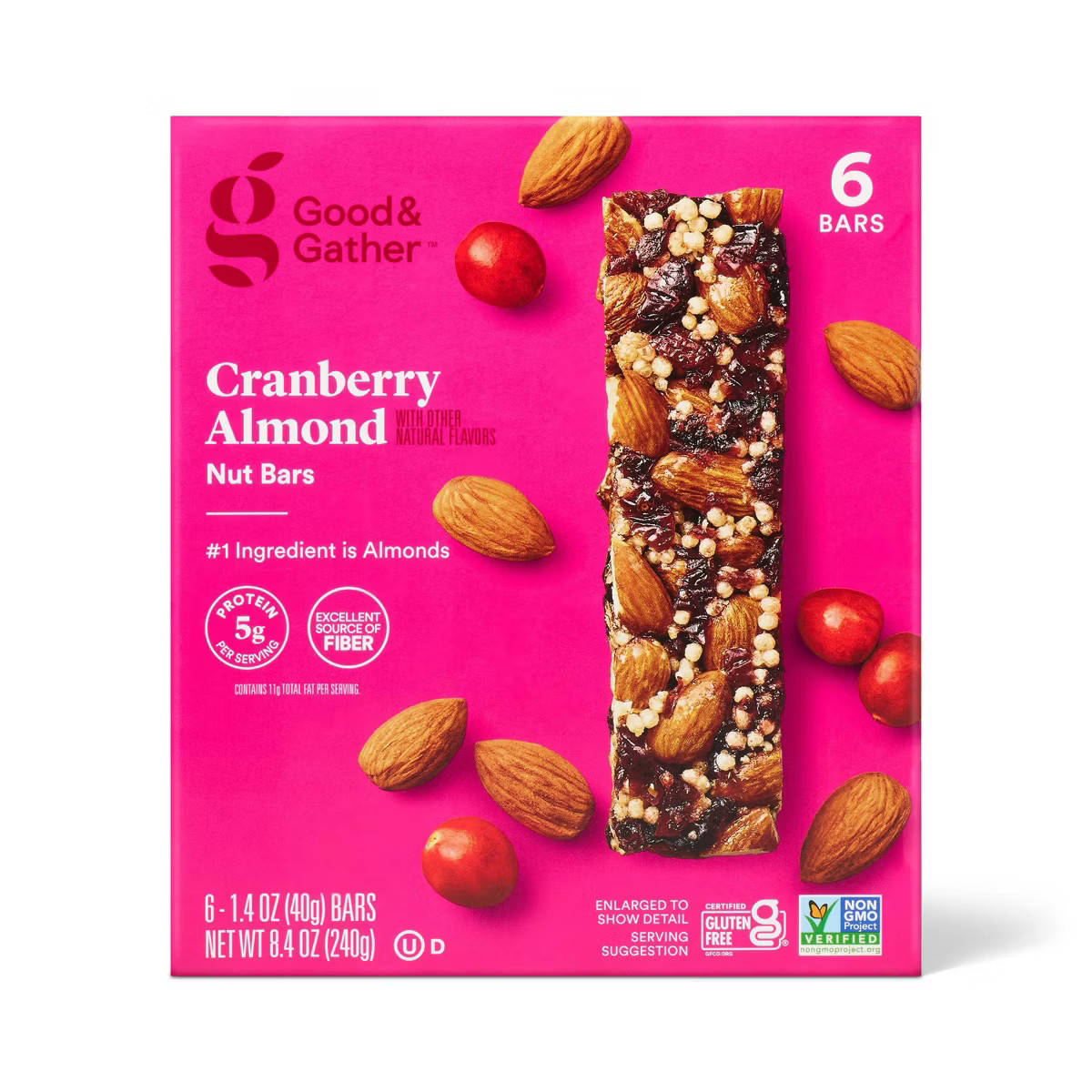 Cranberry Almond with Other Natural Flavors Nut Bars - 8.4oz/6ct - Good & Gather™ | Target