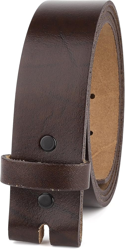 F&L CLASSIC Belt for buckle men Snap on Strap Full Grain One Piece Leather no buckle,1 1/2" Wide,... | Amazon (US)