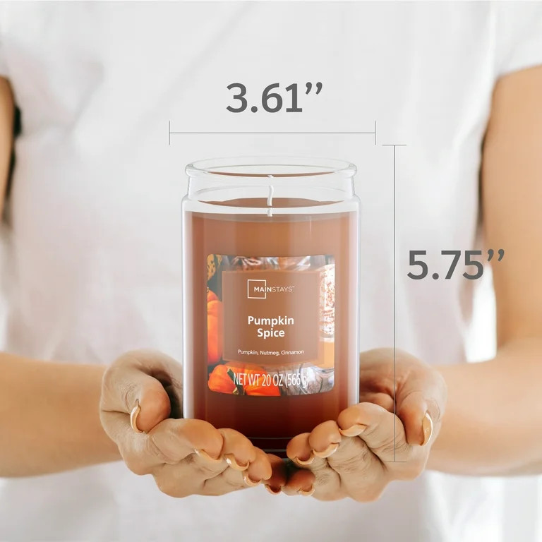 Mainstays Pumpkin Spice Single-Wick Glass Jar Candle, 20 oz. | Walmart (US)