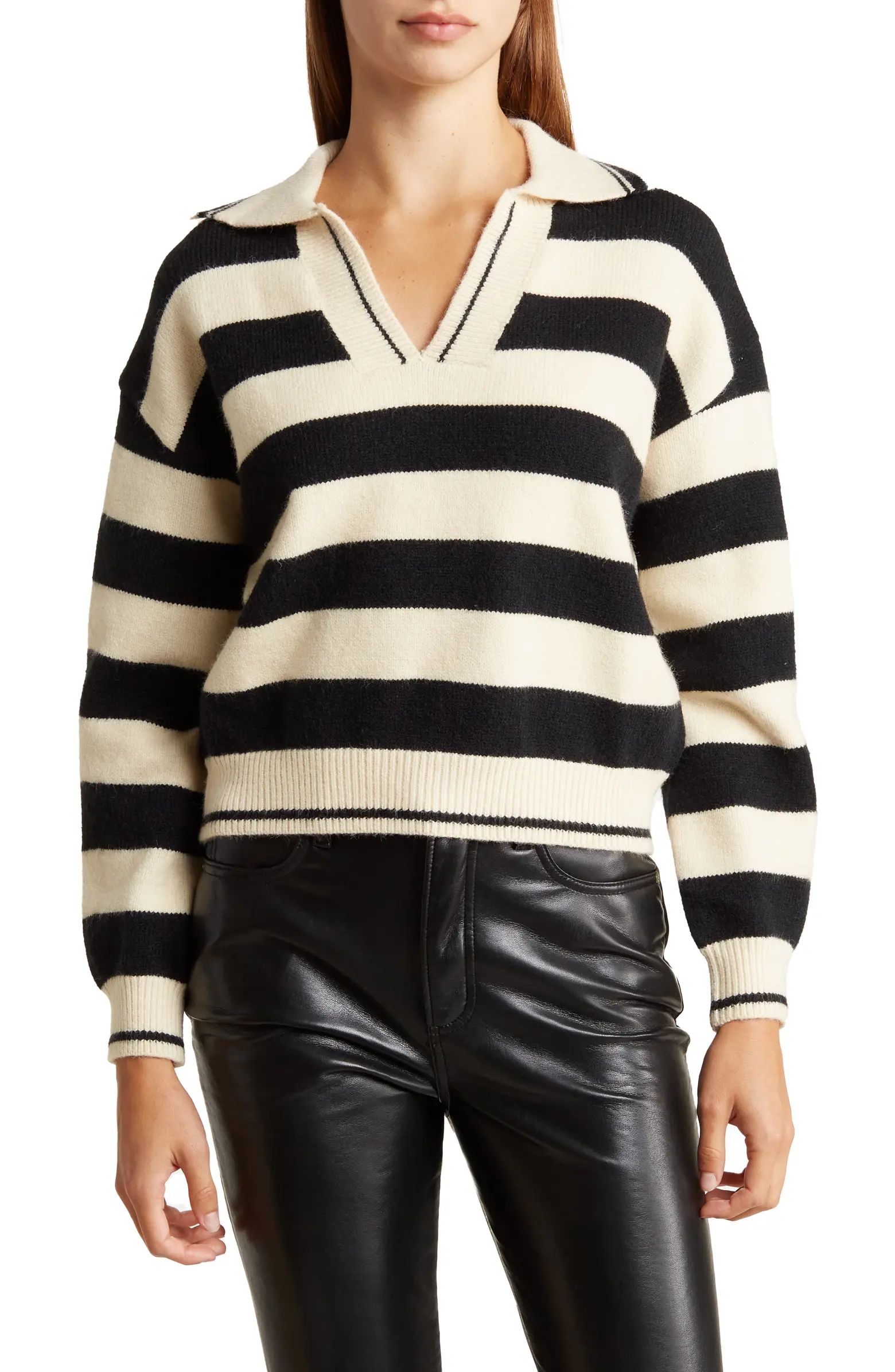 FRNCH Mika Stripe Crop Sweater | Nordstromrack | Nordstrom Rack