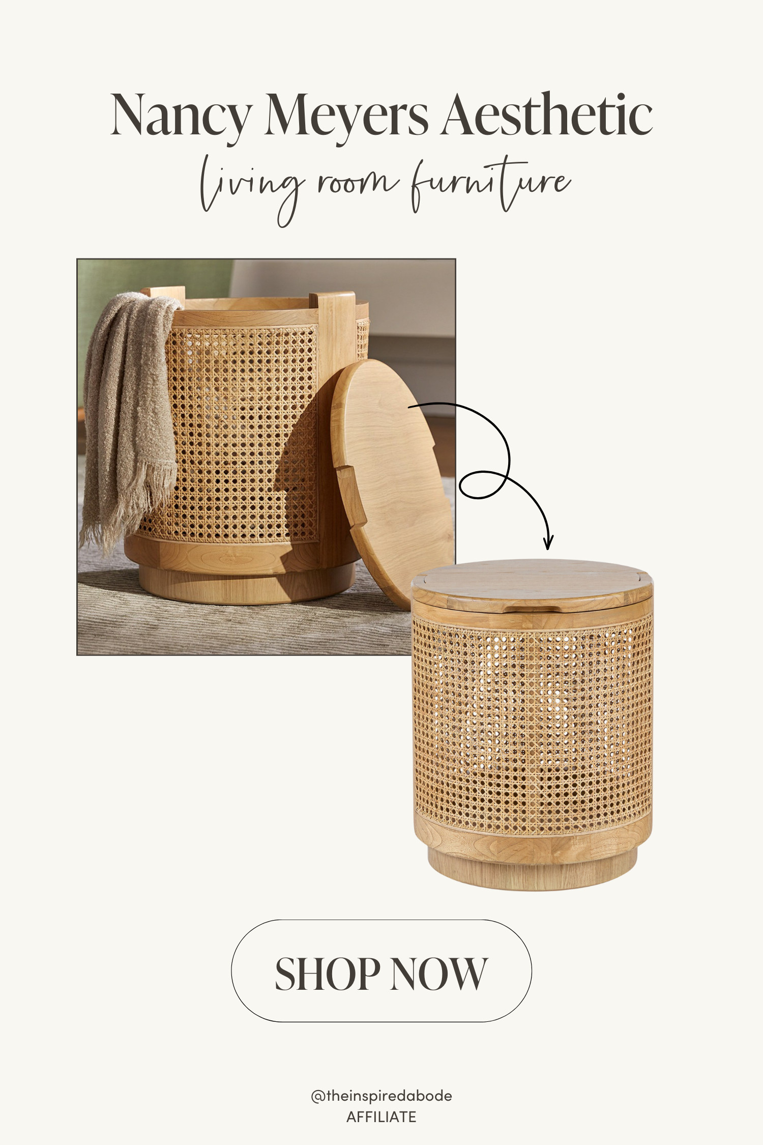 This oak bedside table or living room side table is a dream. Storage, style, and a beautiful woven detailing. It’s the nonchalant chic touch every Nancy Meyers-inspired home needs! 

 #LTKHome