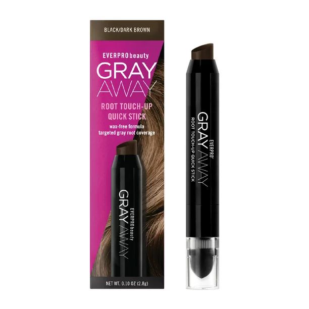 Everpro Gray Away Temporary Hair Color Root Touch-up Quick Stick, Black/Dark Brown, 0.10 oz | Walmart (US)