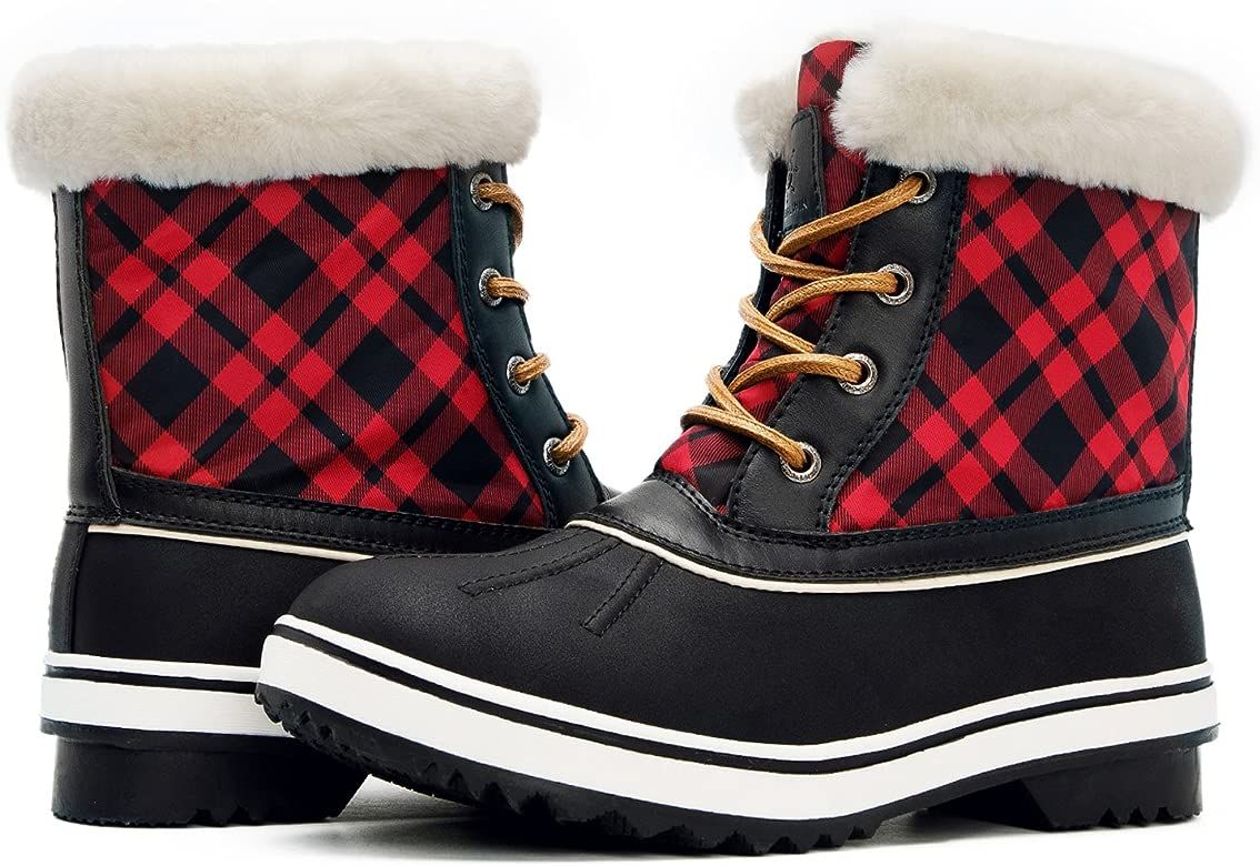 Women's 1632 Black Grey Snow Boots | Amazon (US)