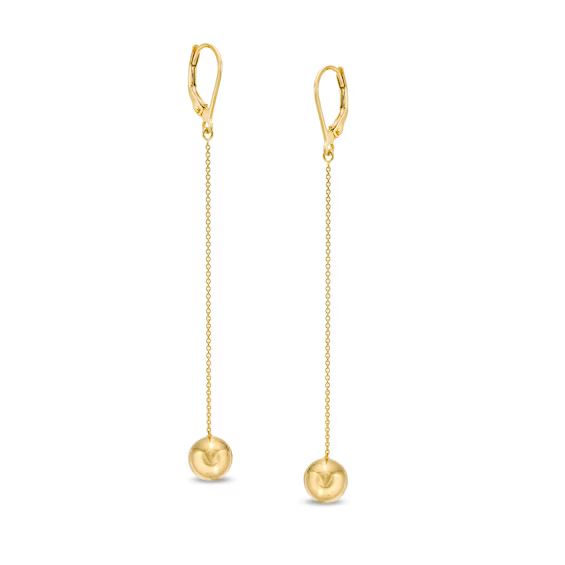 8.0mm Ball and Bead Chain Drop Earrings in 14K Gold|Zales | Zales