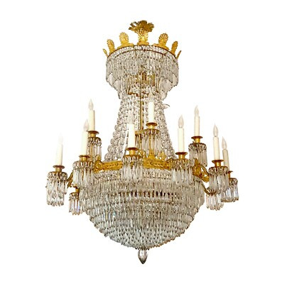 Large Gilded Crystal 18 Light French Empire Chandelier | eBay US