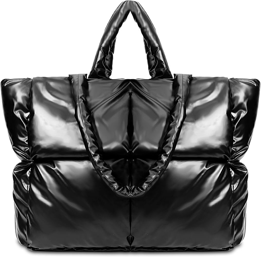 ARENADO Puffer Tote Bag - Large Luxury Quilted Women's Shoulder Travel Bag | Amazon (US)