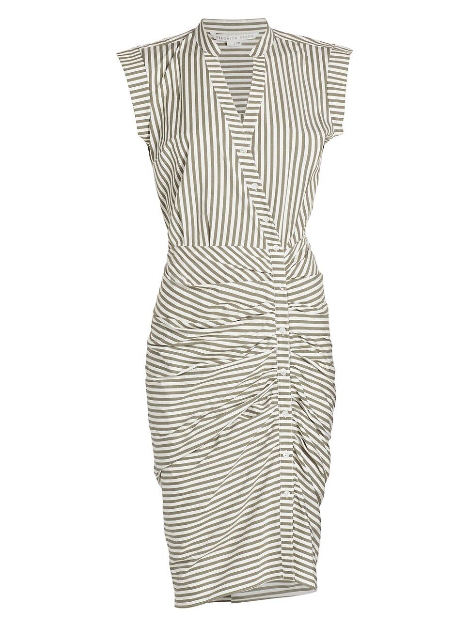 Striped Asymmetric-Button Midi-Dress | Saks Fifth Avenue