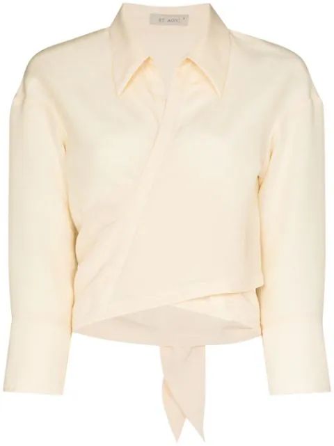 Mia V-neck wrap shirt | Farfetch (US)