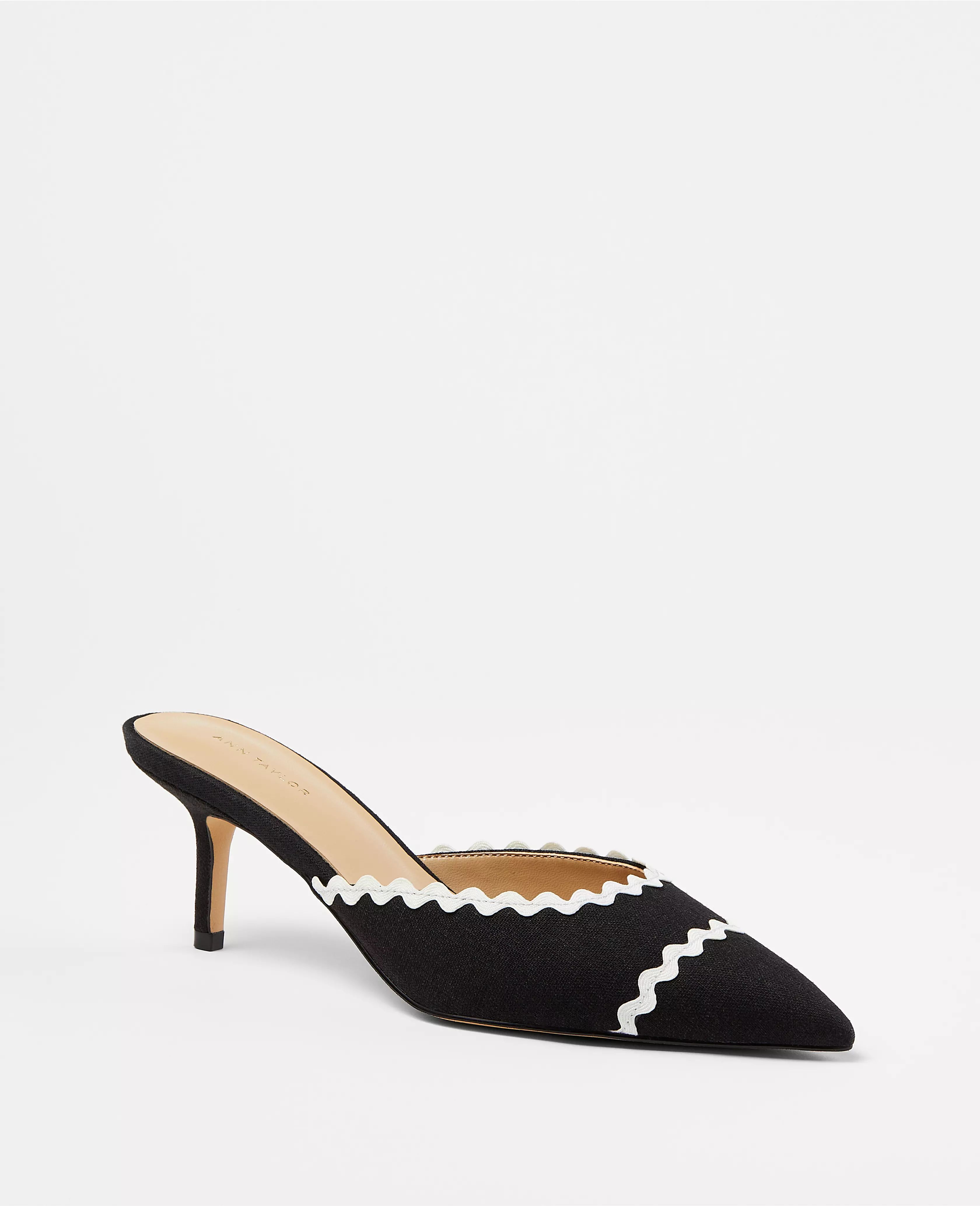 Ric Rac Embroidered Mule Pumps | Ann Taylor (US)
