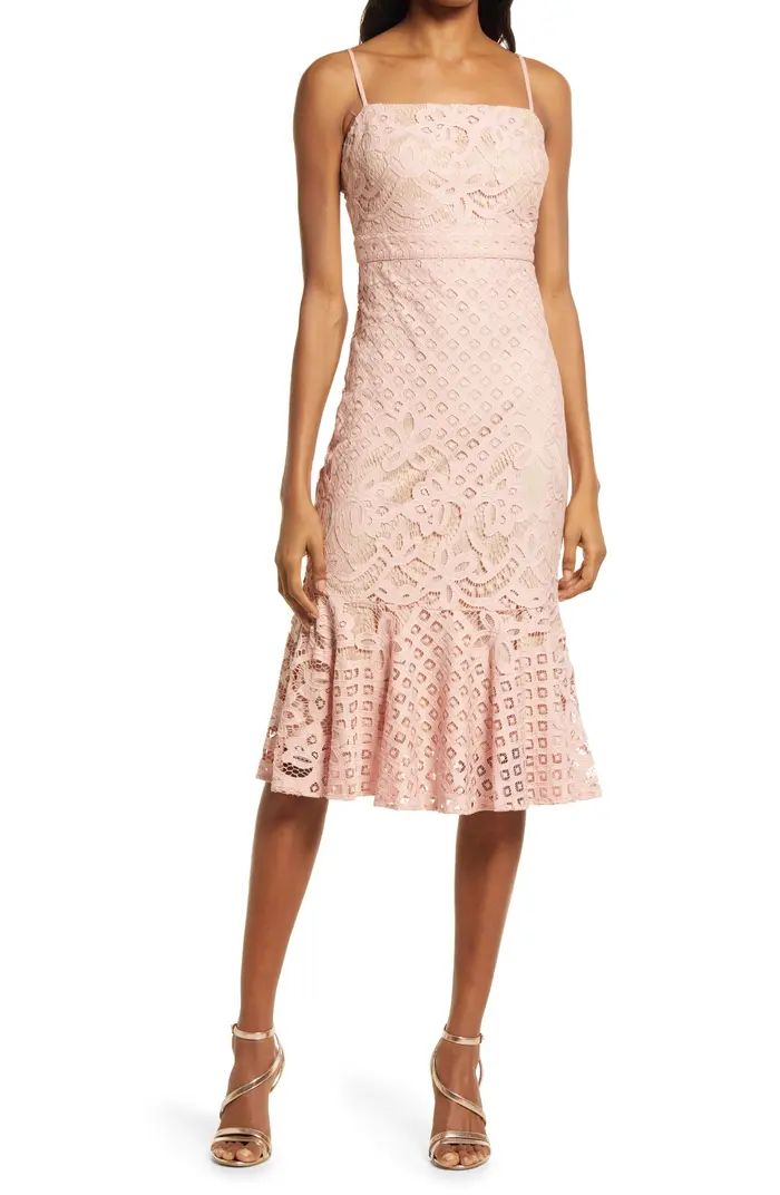 Unlimited Love Lace Trumpet Midi Dress | Nordstrom