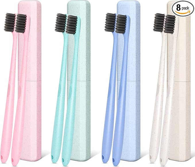 COAINNER Portable Toothbrush with Individual Travel Case, Travel Toothbrush Holders, Compact Smal... | Amazon (US)