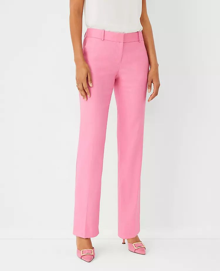 The High Rise Straight Pant in Linen Blend Twill | Ann Taylor | Ann Taylor (US)
