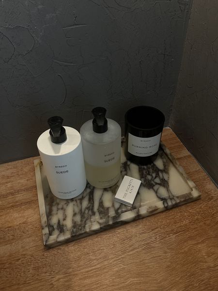 Amazon marble tray home decor bathroom coffee table tray Byredo soap