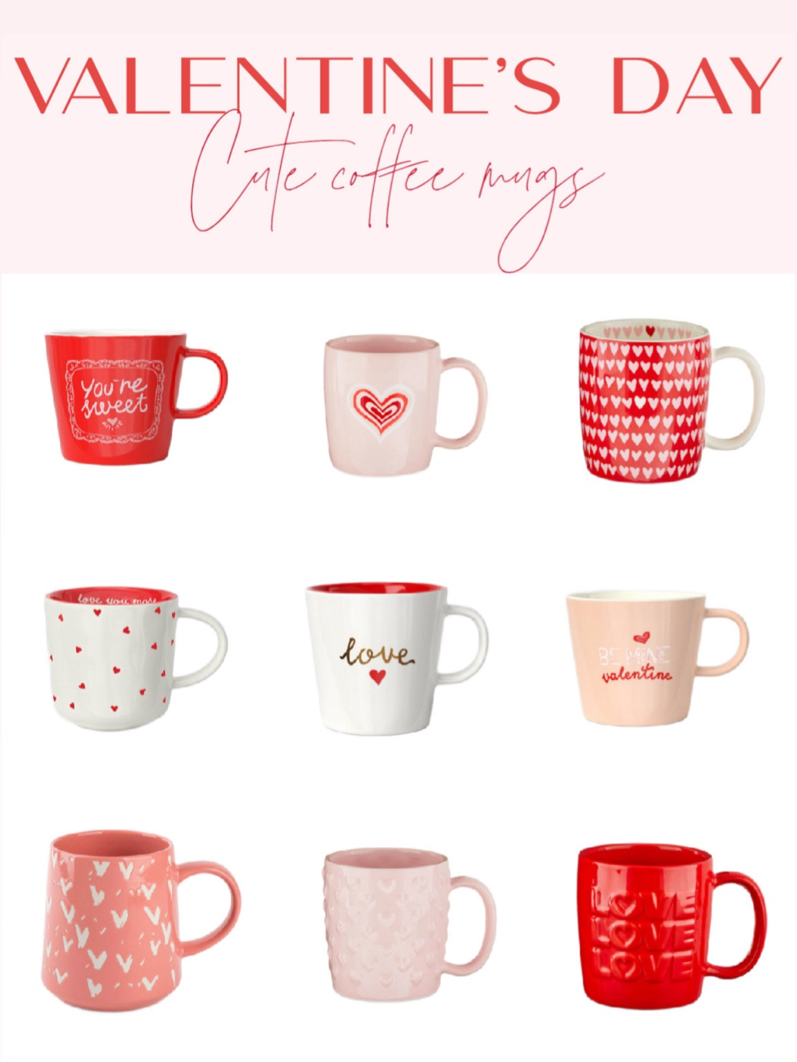 ❤️Cute Valentine’s Day coffee mugs! Darling mugs for Valentine’s Day❤️ all under $5! 

#LTKfindsunder50 #LTKGiftGuide #LTKhome