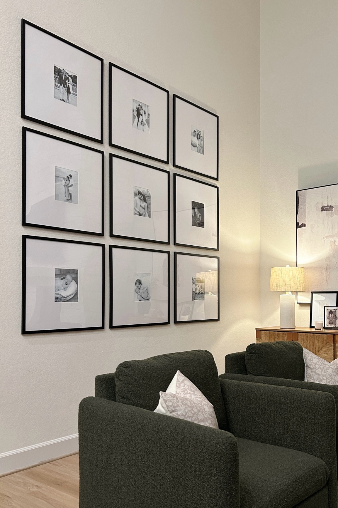 Affordable oversized gallery frame from AtHome! 
Quality is a bit inconsistent-I suggest hand selecting in store so you can check for scratches or ordering online. These use plexiglass rather than glass so they are more affordable, light weight, and easy to hang! 

#LTKHome