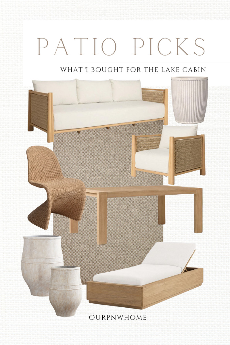 What I bought for the lake cabin patio!

Patio furniture, neutral patio, outdoor furniture, patio couch, patio lounge chair, chaise lounge, neutral patio decor, outdoor dining table, outdoor dining chairs, wicker dining chair, poolside chairs, lake chairs, outdoor planters, planter pots, fluted planter, outdoor area rug, brown patio rug 

 #LTKSeasonal #LTKHome #LTKStyleTip