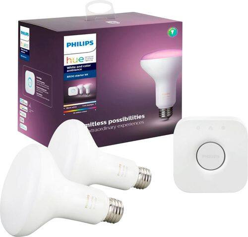 Philips - Hue White & Color Ambiance BR30 Starter Kit - Multicolor | Best Buy U.S.