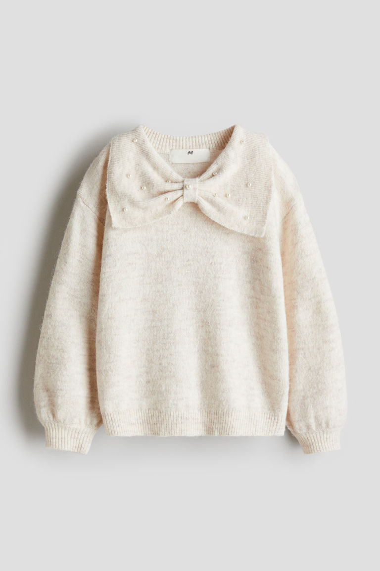 H & M - Embellished Sweater - Beige | H&M (US, CA, MX)
