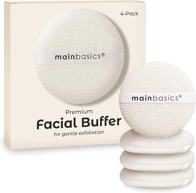 MainBasics Face Scrubber Exfoliator Pads (4-Pack) - Exfoliating Facial Cleansing Buffing Sponge | Amazon (US)