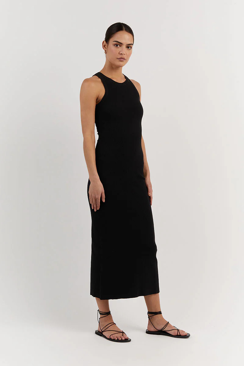 JENNA BLACK KNIT DRESS | DISSH