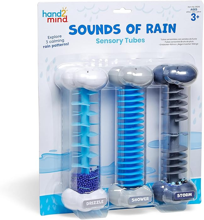 hand2mind Calming Sounds Sensory Tubes, Rain Sound Fidget Tubes, Rain Stick Instrument, Toddler S... | Amazon (US)