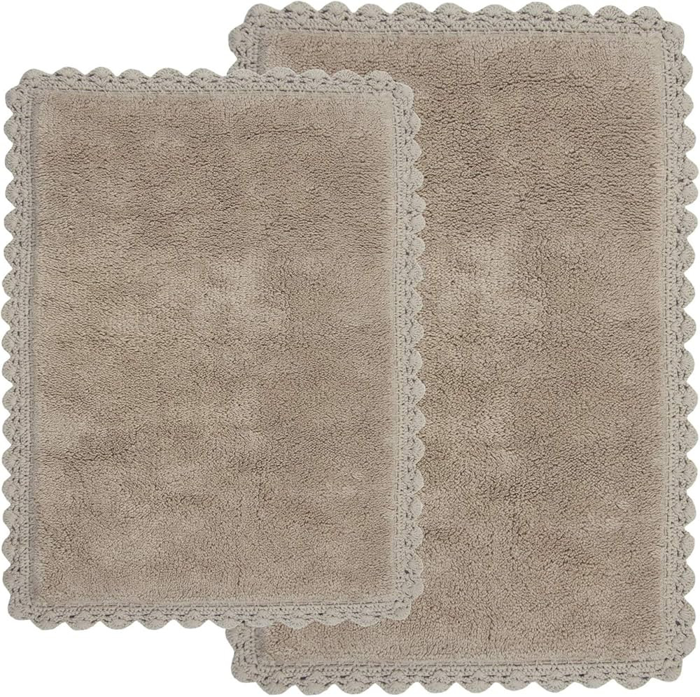 Chesapeake Merchandising Crochet 2-Piece Bath Rug Set, 21" x 34" & 17" x 24", Linen | Amazon (US)
