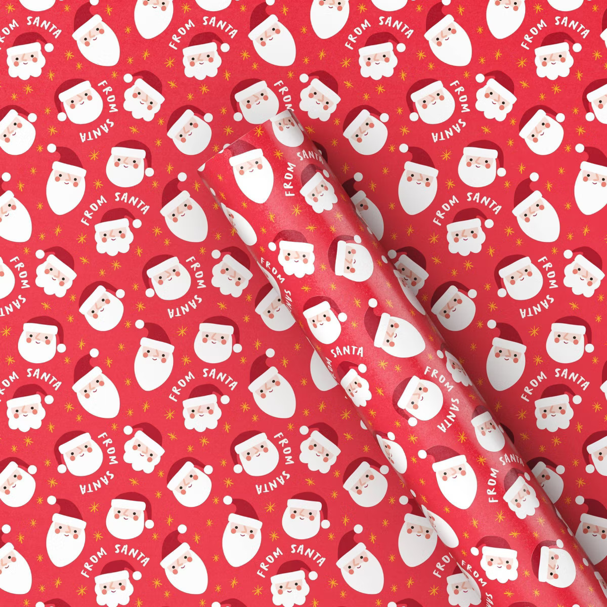50 sq ft Santa Christmas Gift Wrap Red - Wondershop™: Printed Pattern, Multicolored, 30" Width | Target