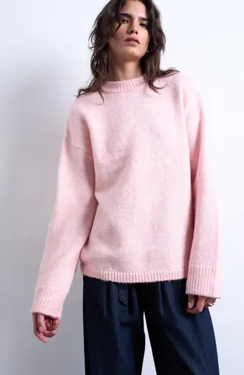 Topshop Fluffy Boxy Crewneck Sweater in Pink at Nordstrom Rack, Size Medium | Nordstrom Rack