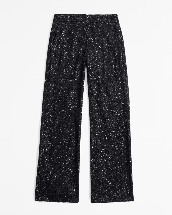 Women's Low Rise Sequin Wide Leg Pant | Women's Clearance | Abercrombie.com | Abercrombie & Fitch (US)