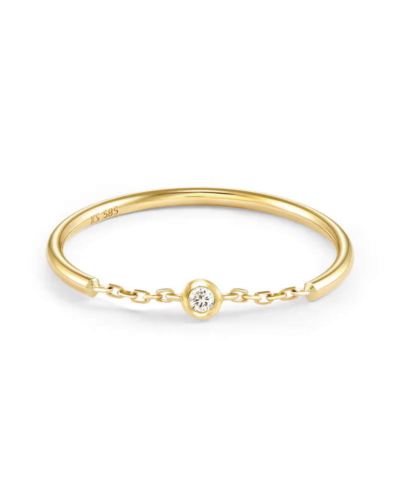 Amara 14k Yellow Gold Band Ring in White Diamond | Kendra Scott