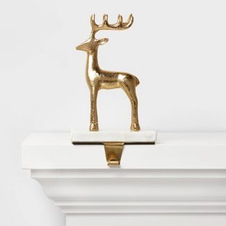 Metal Reindeer with Marble Base Christmas Stocking Holder - Wondershop™ | Target